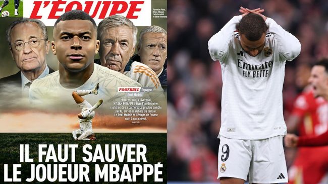 "Redder spilleren Mbappé": L'Equipe leker med Real Madrid-spillerens krise på forsiden